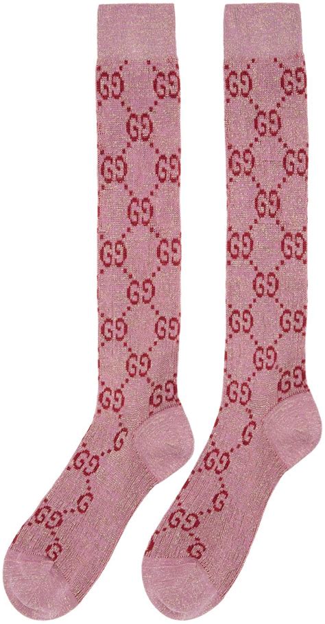 gray and pink gucci socks|pink gucci socks for women.